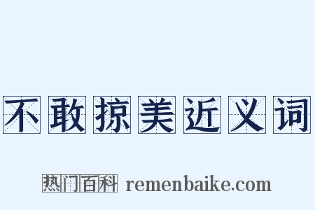 不敢掠美近义词是什么意思的图片